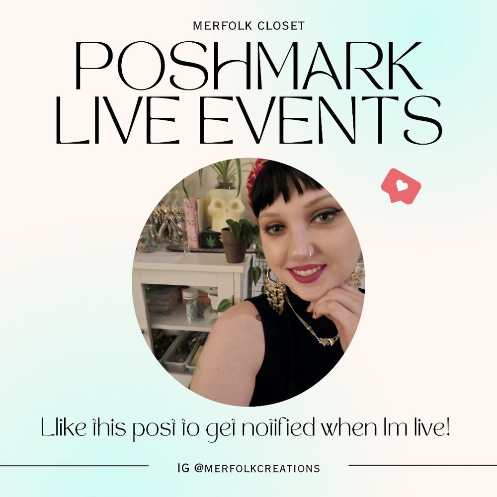 Like this post to get notified when I go LIVE on Poshmark!